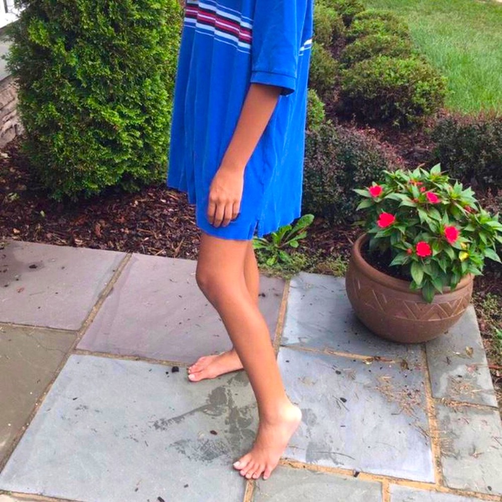 oversized blue collared top